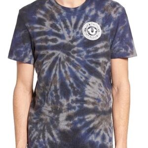 TRUE RELIGION | Men's Short Sleeve Tie-Dye Cotton Tee - Black and Blue